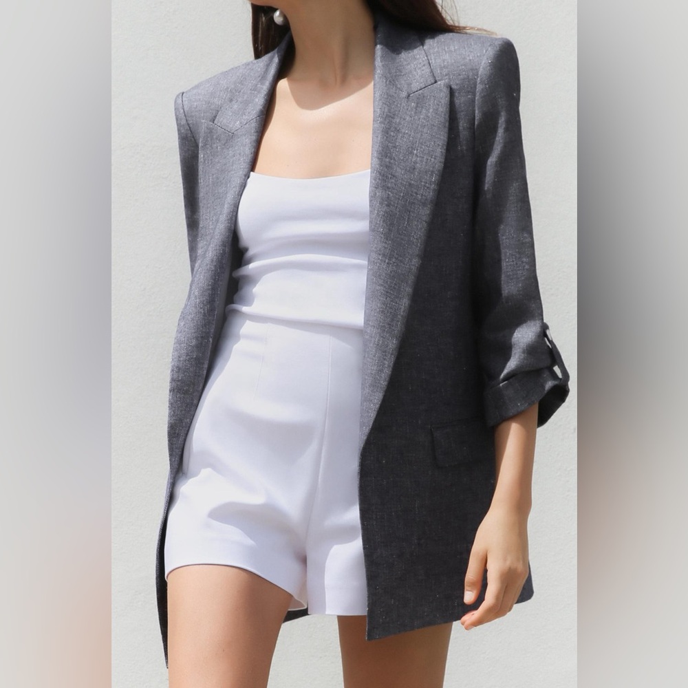 Zara Linen Blend Blazer - Picture 2 of 4
